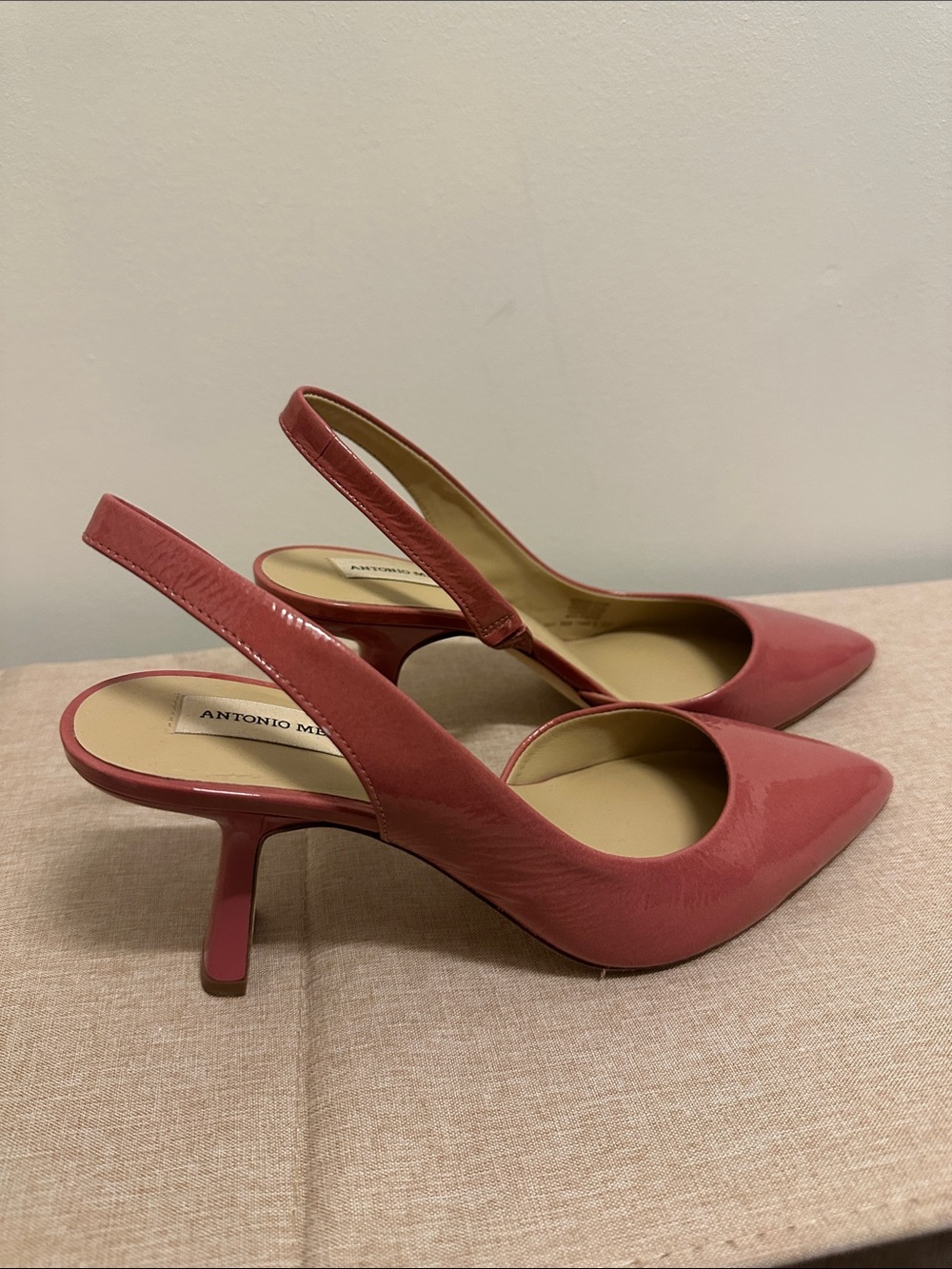 ANTONIO MELANI Coral Patent Slingback Pumps